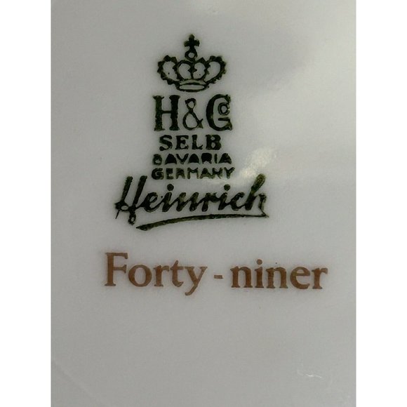 H & C Selb Bavaria Germany Forty-Nine Yellow & Orange Rose Porcelain Side Plate - Picture 5 of 6